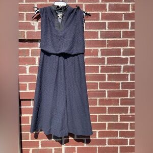 Vintage Elegant Black Midi Dress (X)
